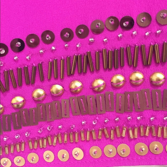 Trina Turk silk dolman sleeve dress with beading - Picture 6 of 11