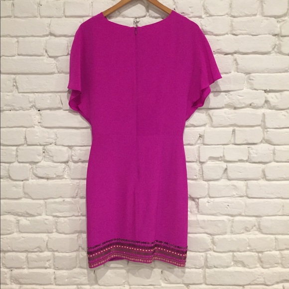 Trina Turk silk dolman sleeve dress with beading - Picture 2 of 11