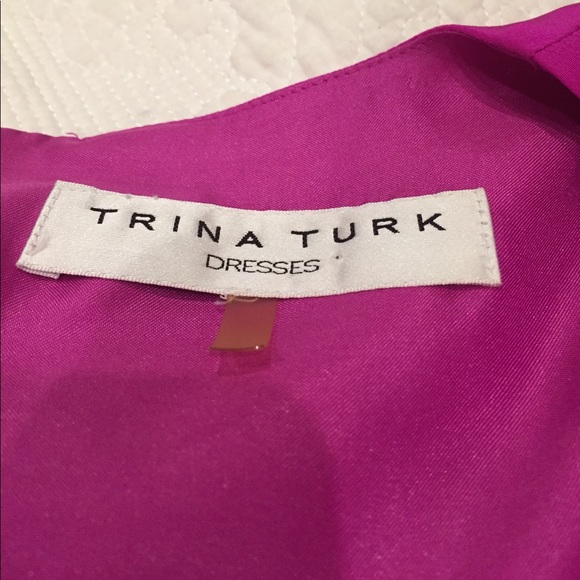 Trina Turk silk dolman sleeve dress with beading - Picture 7 of 11