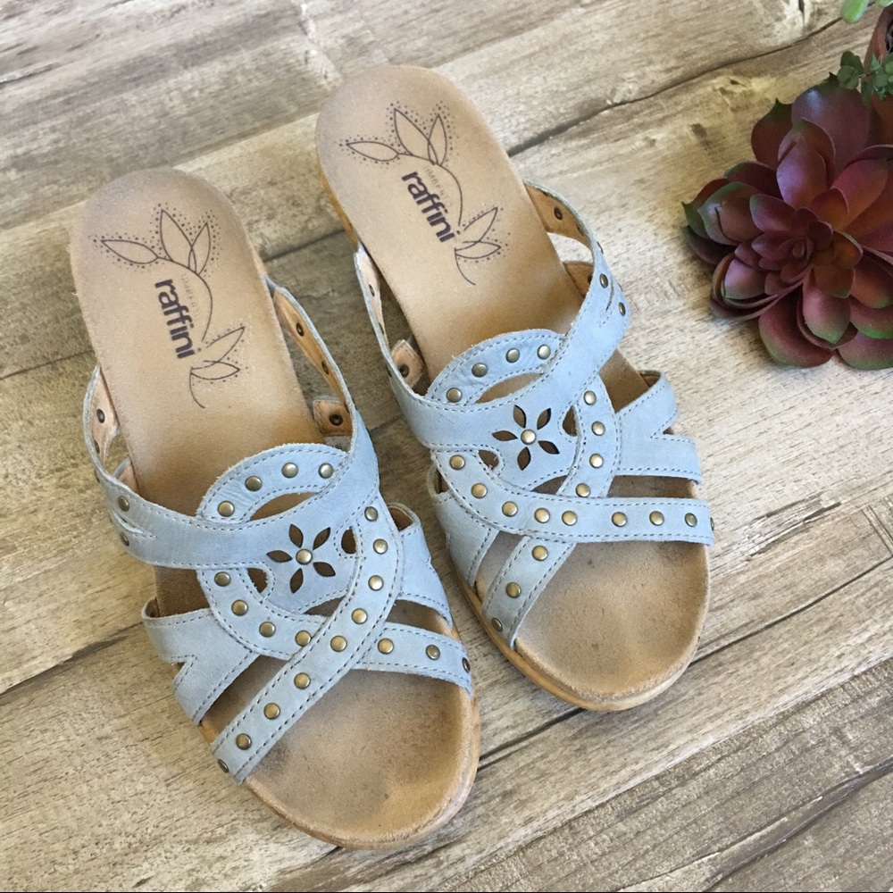 Umberto Raffini Nick Studded Blue Suede sandals 40