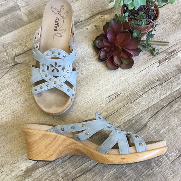 Umberto Raffini Nick Studded Blue Suede sandals 40 - Picture 2 of 7