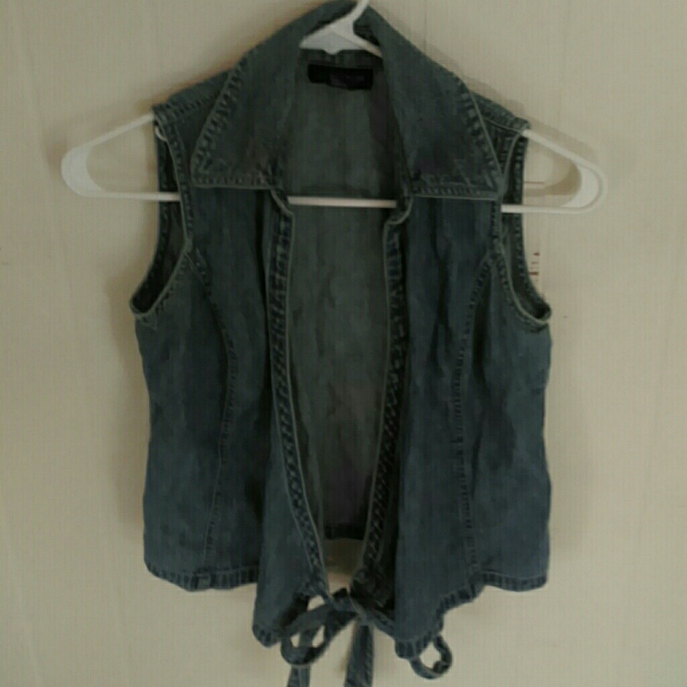 Jean tie crop top