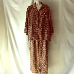 Cato Liquid Satin Leopard Pajamas. Size 22/24W.