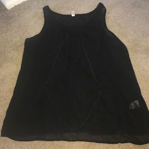Black tank top with bow on front