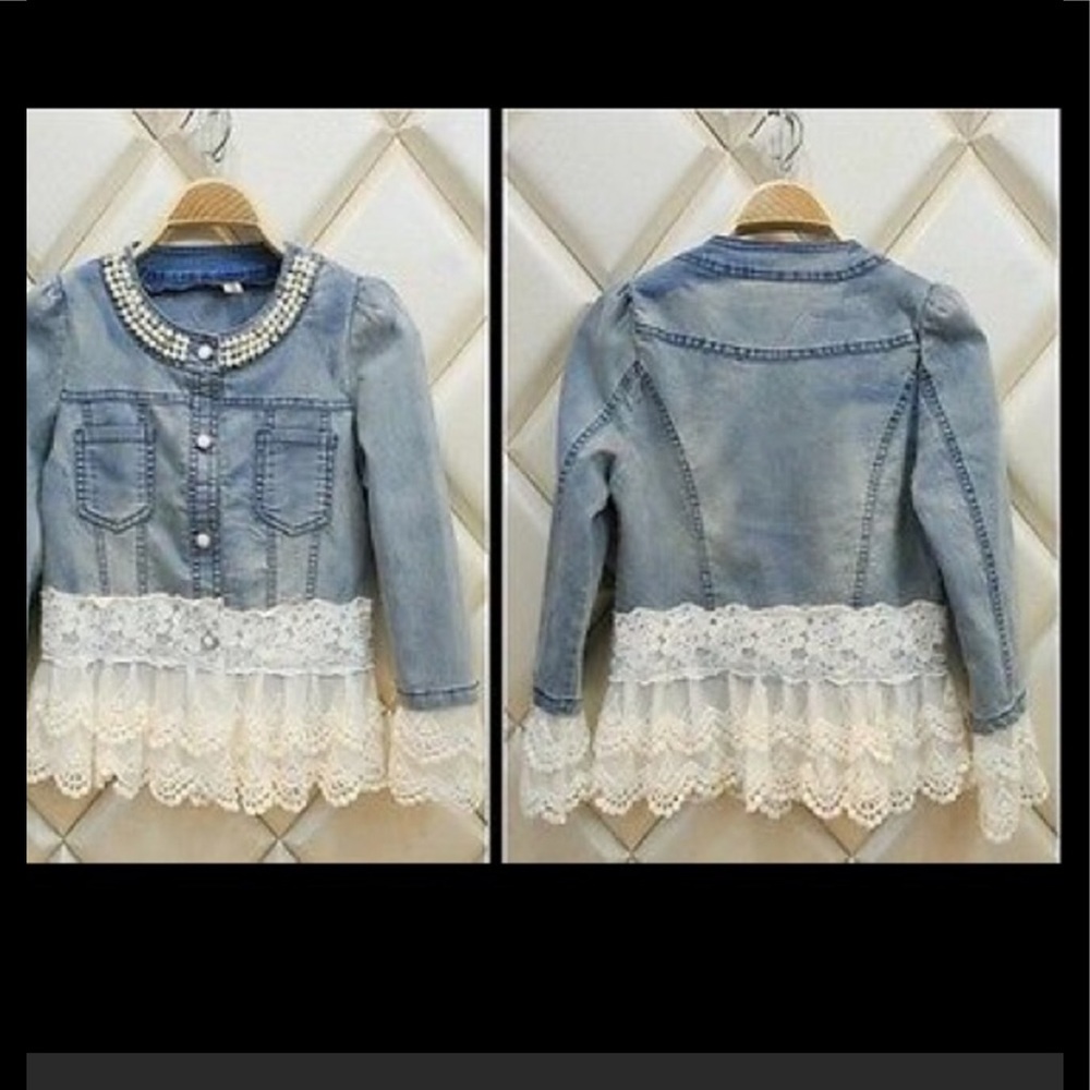 It's back! 💕💘🎉 Lace jean jacket - Picture 2 of 3