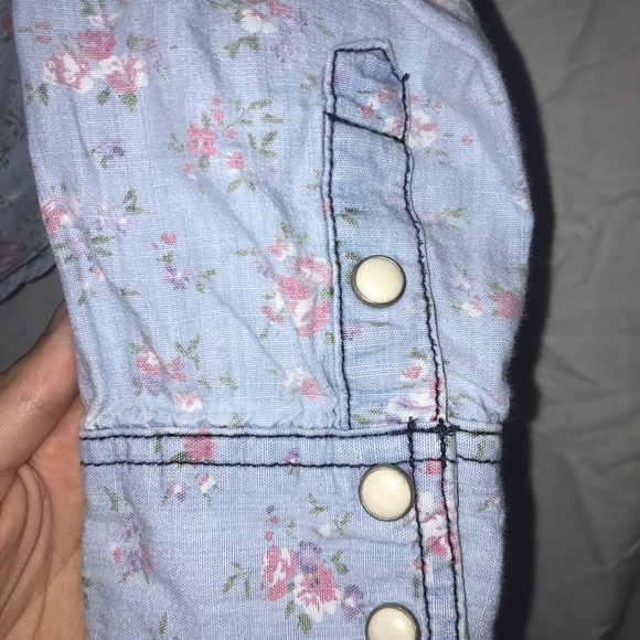 flowered button down flannel - Picture 4 of 5