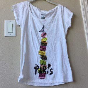 White, macaroon Paris tee shirt