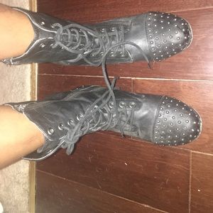 Black combat boots