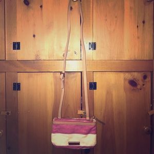 Tommy Hilfiger Pink and White Stripe Crossbody