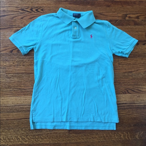 Ralph Lauren Polo Light Turquoise Short Sleeve Boy - Picture 1 of 4
