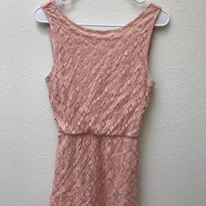 Scoop Back Lace Pink Dress 👗