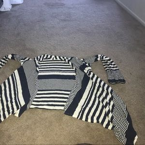 Blue and white cardigan