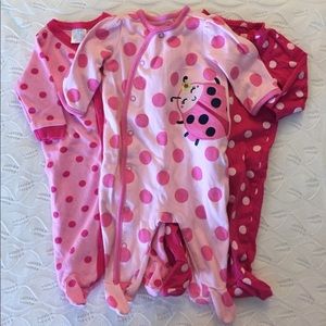Baby Girl Polka Dot PJ Bundle 0-3 Months