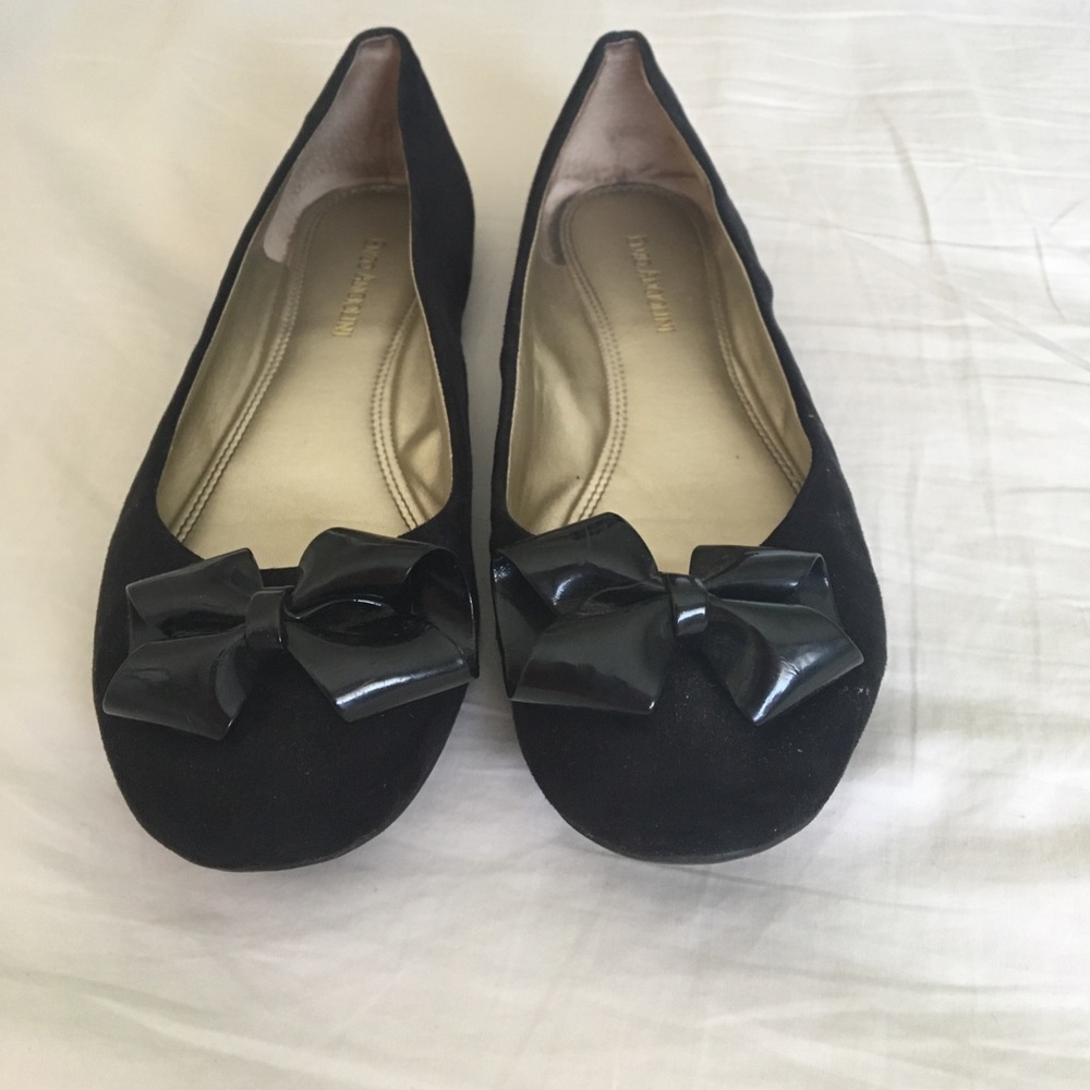 Enzo Angiolini Black Flats With Bow