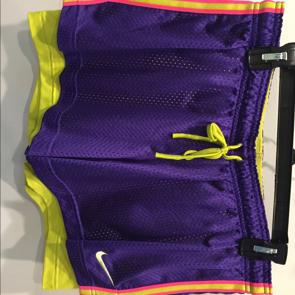 Nike Neon Dri-Fit Purple Mesh Running Shorts Large
