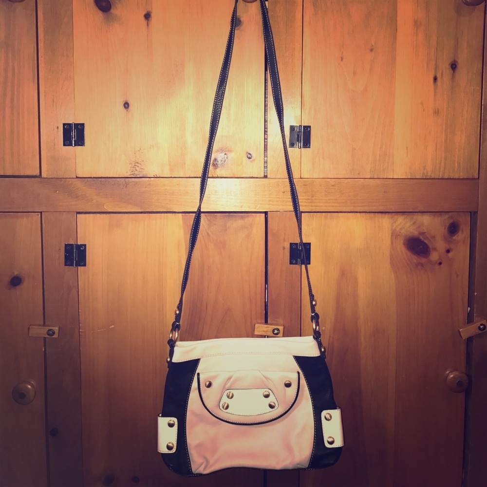B. Makowsky Beige and Black Crossbody