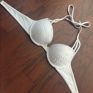 Hollister white push-up bikini top