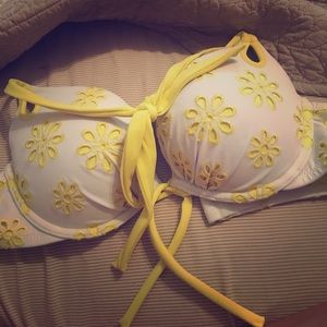 Victoria's Secret, yellow and white push up top