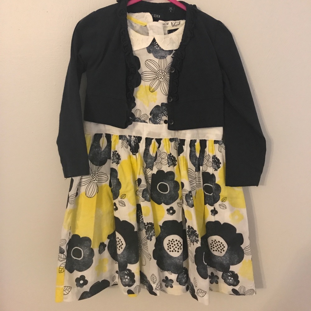 Girls Dress & Cardigan
