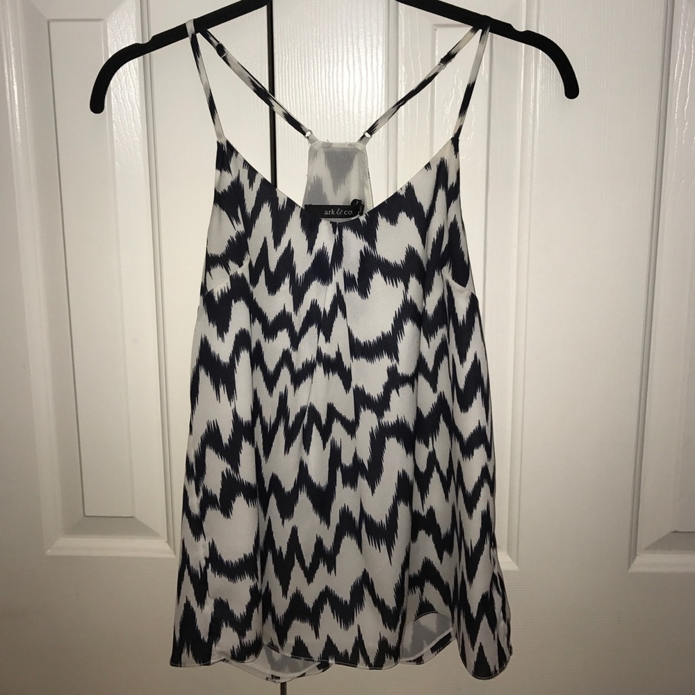Navy & White Ikat Tank