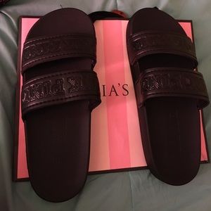 VS Black Slides Never Worn