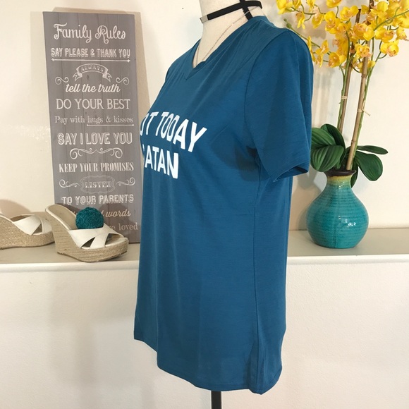 NEW "Not Today Satan" Graphic Tee Shirt Top - Picture 2 of 4