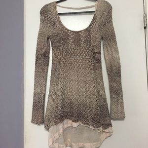 Free People Crochet Sweater Tunic