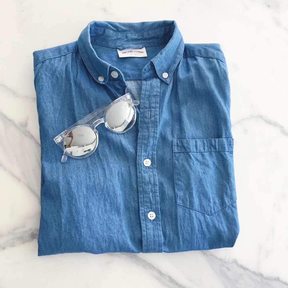 Vanishing Elephant Denim Top