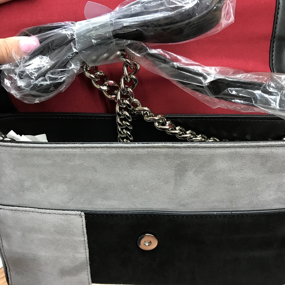 Black and gray patchwork Gianni Bernini bag - Picture 3 of 3