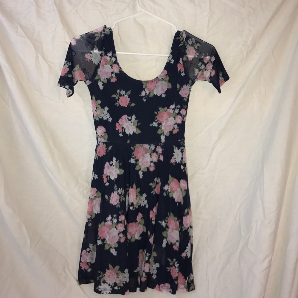Navy blue flowered sundress
