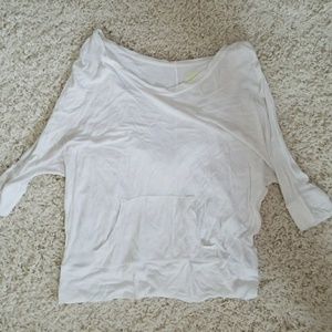 White crop top hoodie