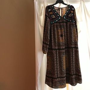 Embroidered Midi Dress