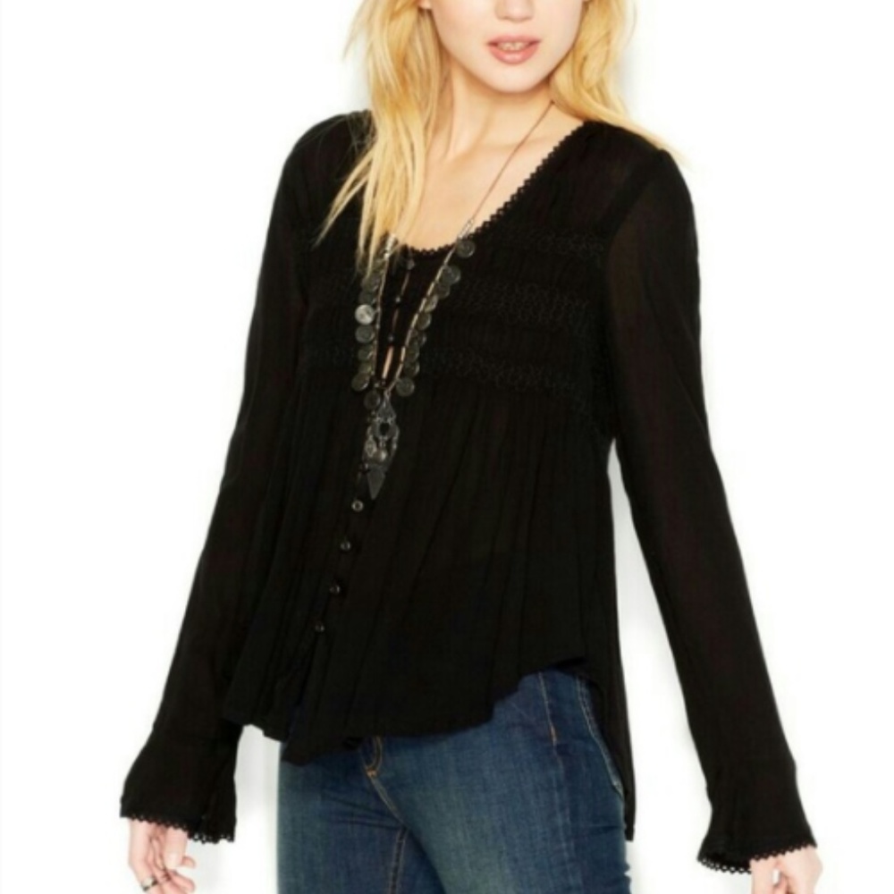 ❌RARE❌ Free People Bluebird Boho Peasant Top ☮️