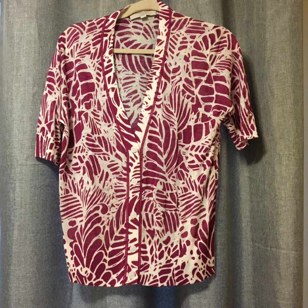 Loft Short Sleeve Printed Cardigan