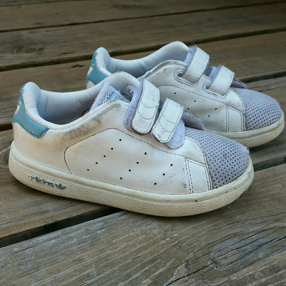 Adidas | Kids White Leather Sneakers 9.5