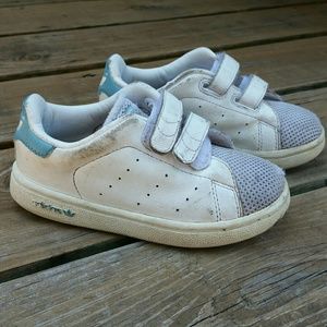 Adidas | Kids White Leather Sneakers  9.5