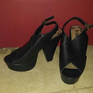 Black platform heels