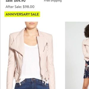 Nordstrom Vegan leather coat in blush