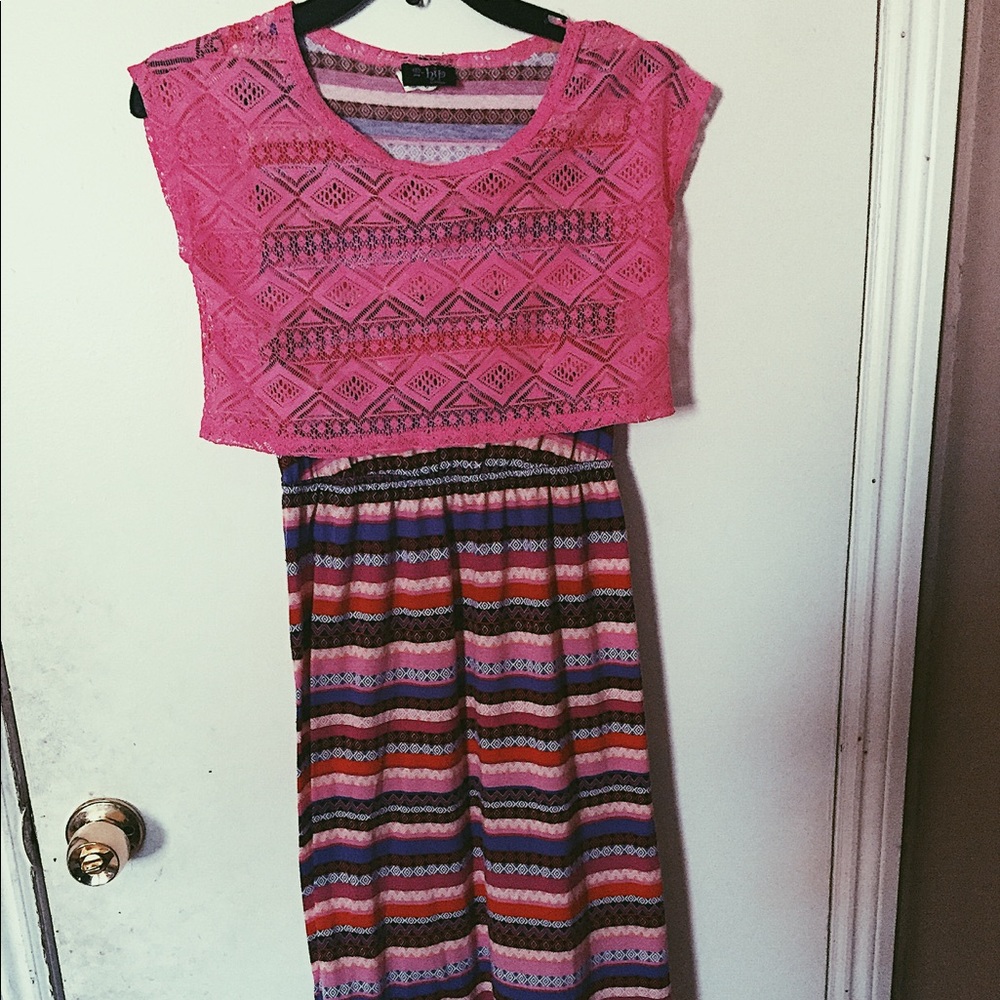 tween/ teen pretty high-low multipatterned dress ✨