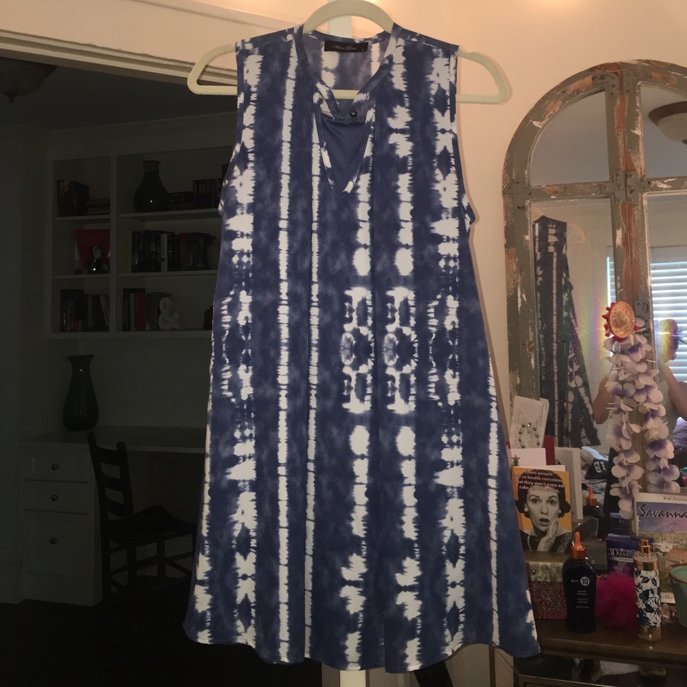 Blue tie dye dress