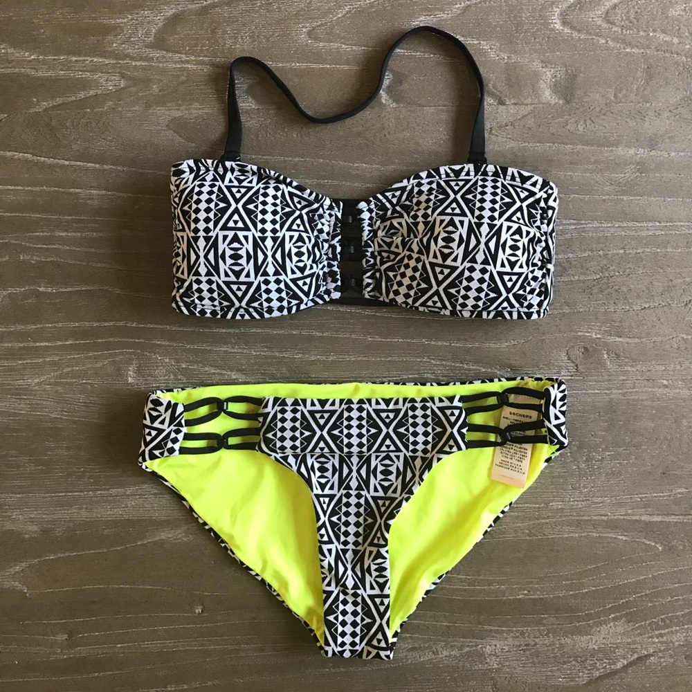 Vitamin A Black & White Print Bikini Set