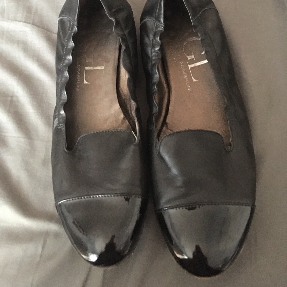 AGL flats leather with patent leather toes