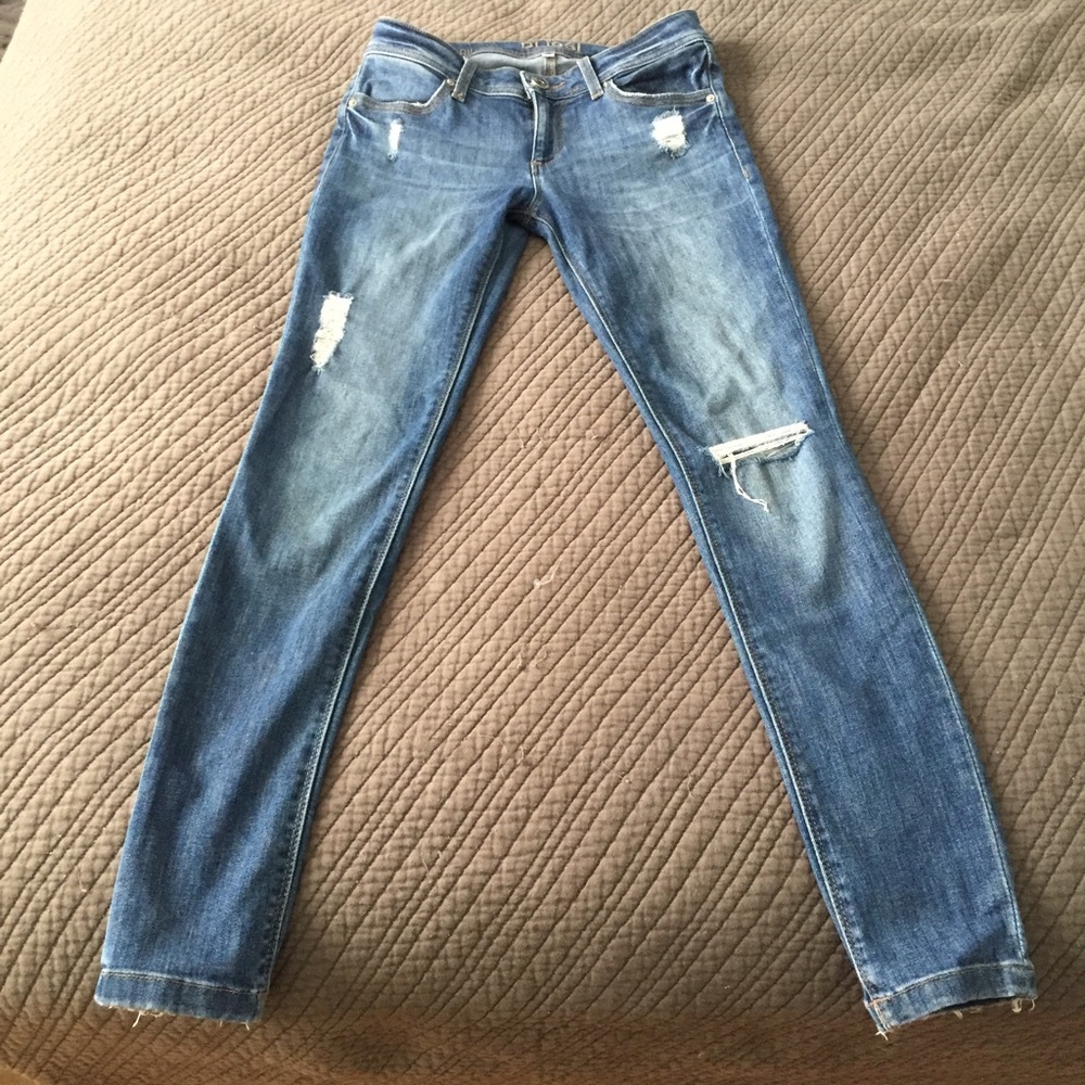 DL1961 Distressed Emma Skinny Denim Legging sz 25