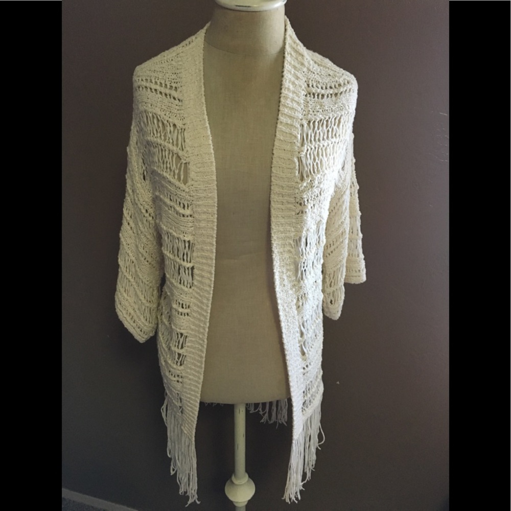Crochet fringe cardigan