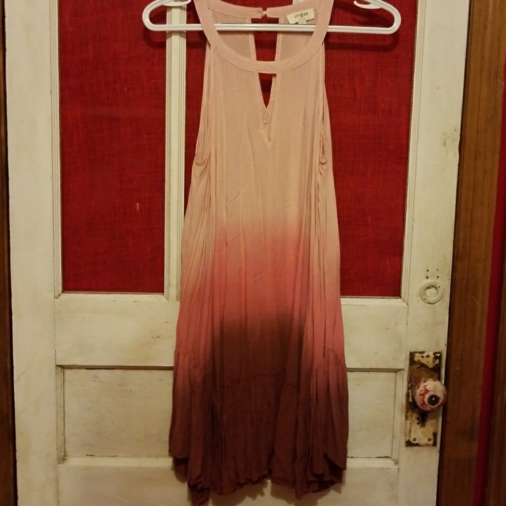 Pink ombre summer tank dress