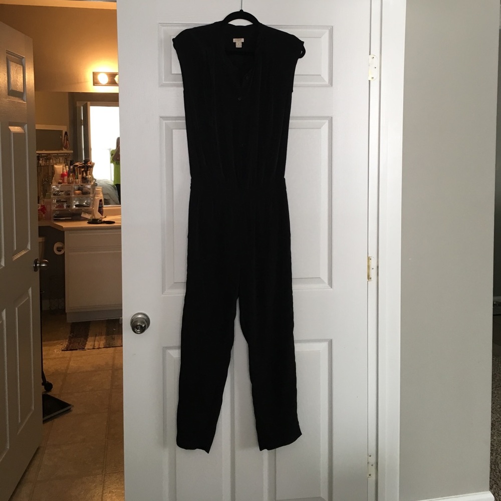 J Crew black button up jumpsuit