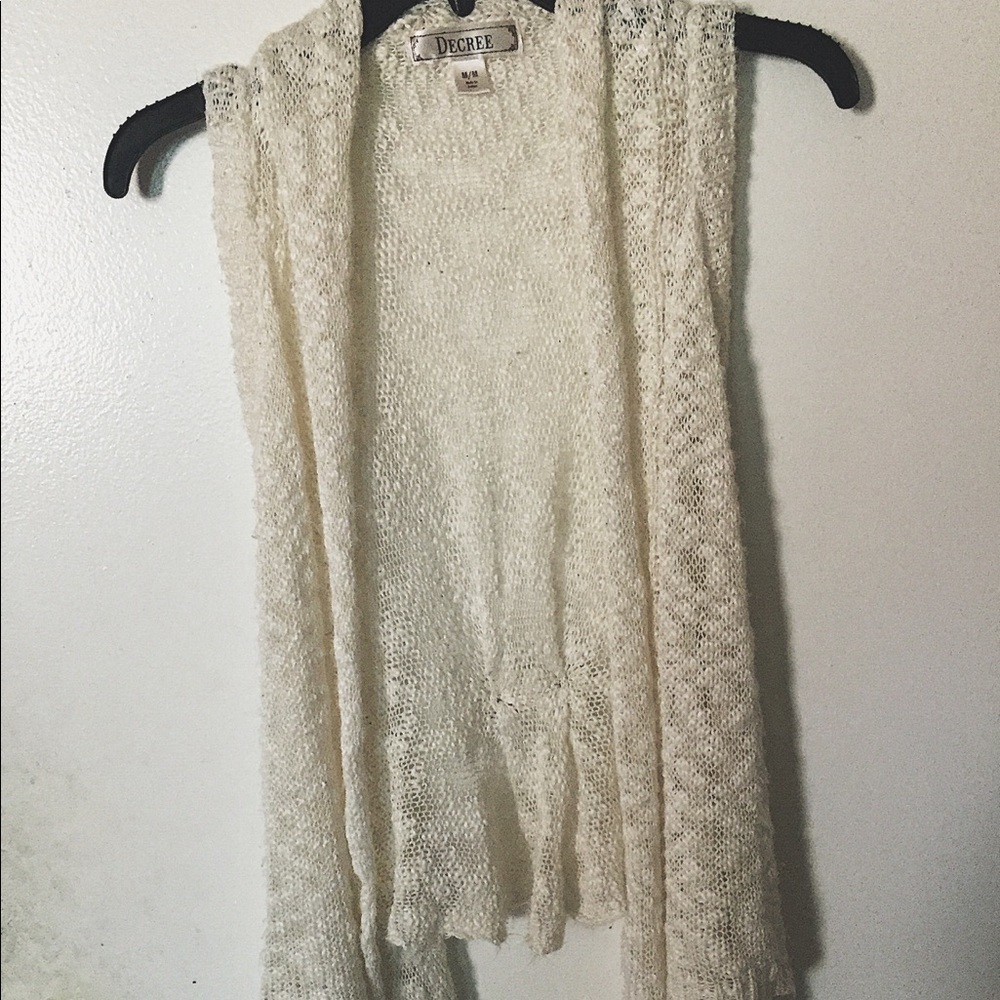 cute knitted white cardigan