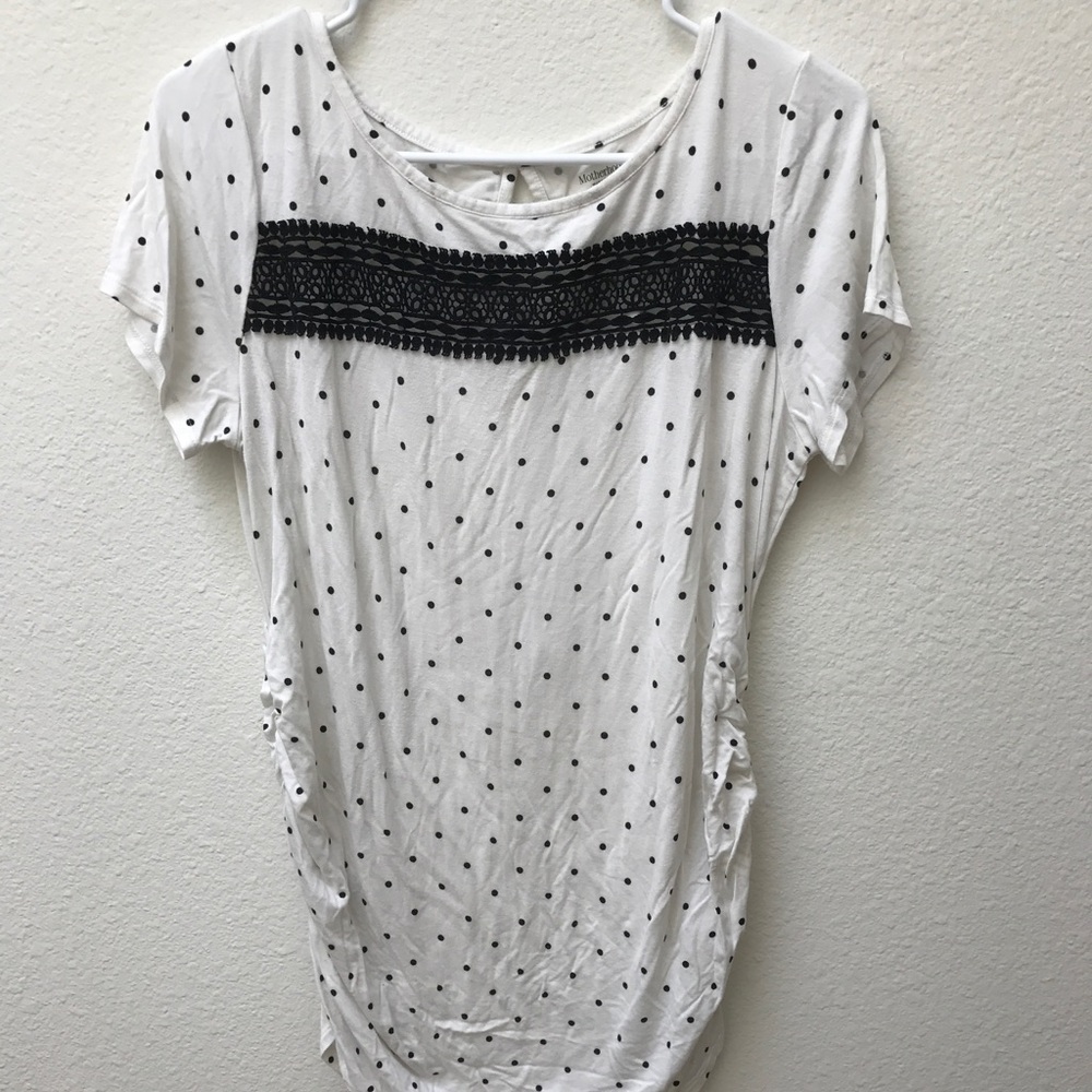 Lace and Polka Dot Maternity Tee