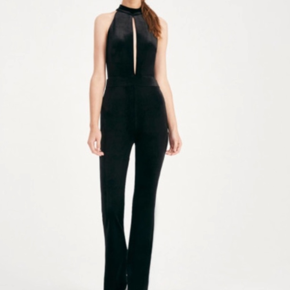 Shinestar Velvet Keyhole Jumpsuit