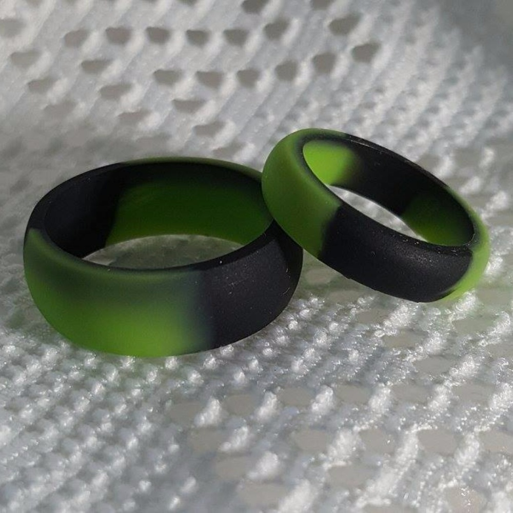 Green Tea & Black Silicone Wedding Ring